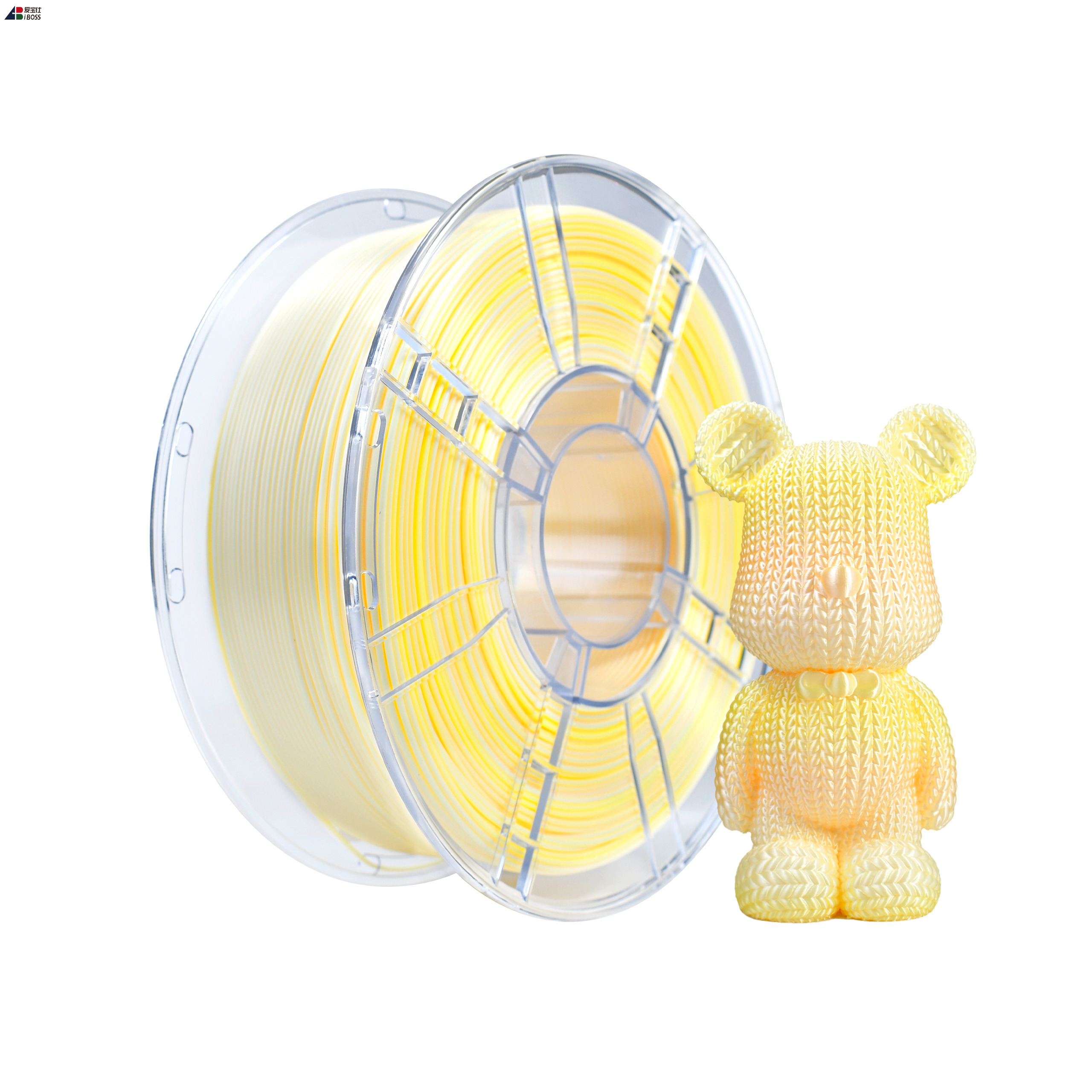 iBOSS High Strength PLA+ Filament Gradient Tri- Color Yellow Orange White ±0.02mm 3d Printing Filament