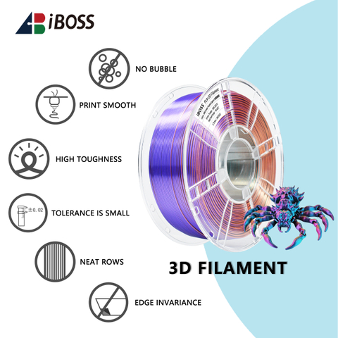 IBoss Pla Plus Silk Tri-color Green Purple Copper Filament 1.75mm 1kg for 3d Printer No Bubble PLA + 3d Printing Filament