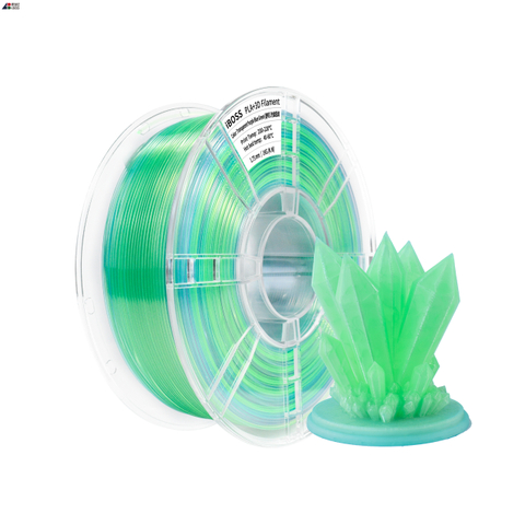 IBOSS 3D Printing Filament 200-240℃ 1.75mm Transparent Gradient Purple Blue Green PLA+ Filament 3D Printer