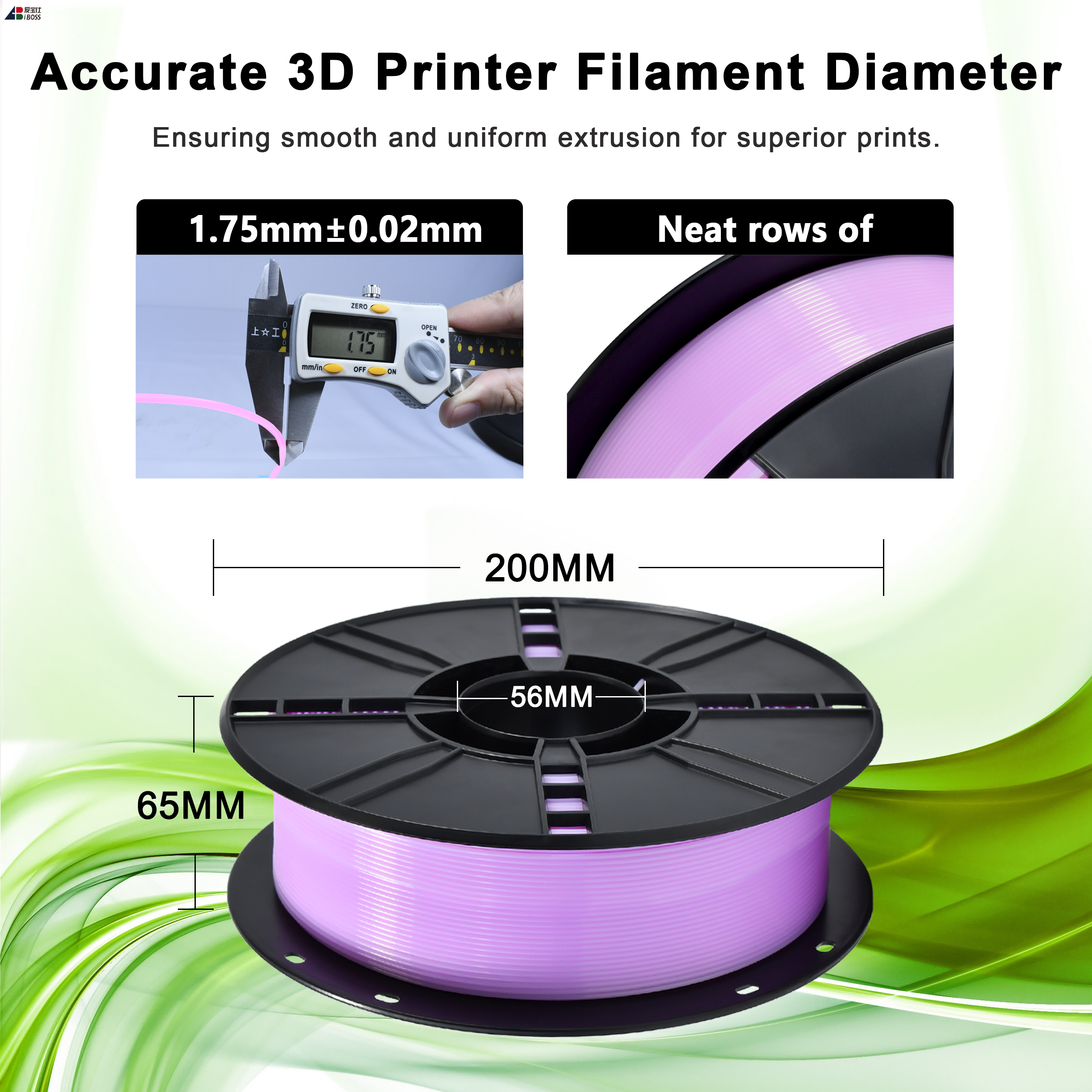 IBOSS High-Speed Printing PLA+ Filament 1.75mm Transparent Violet 1.75mm 3d Printing Filament 1kg
