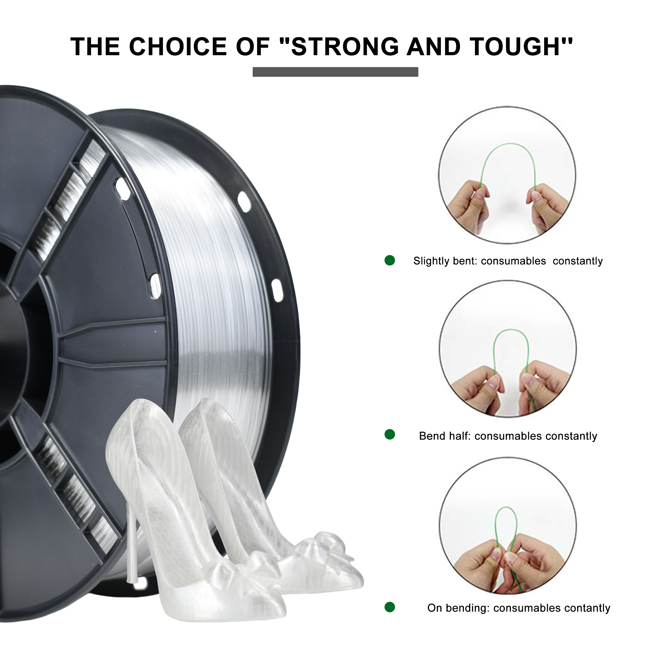 Iboss Strong Toughness for 3D Printing Transparent Color Filament 1000g PETG Filament 1.75mm