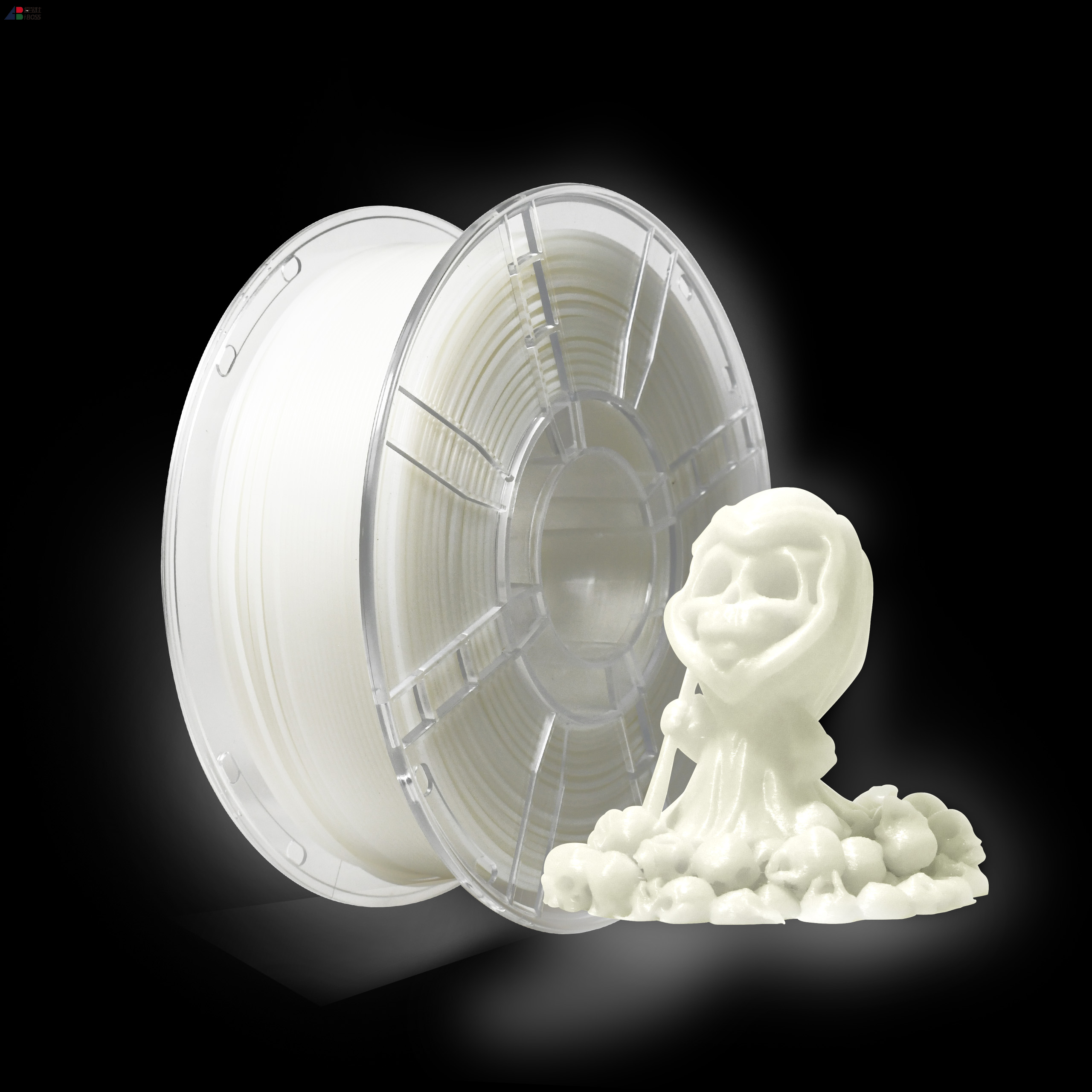 IBOSS 3D PLA Printer Filament, 1.75mm Glow White PLA+ Filament for 3D Printing, Best with UV Lamps, 1kg Spool , Dimensional Accuracy +/- 0.02 Mm