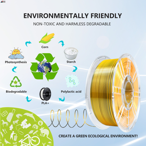 IBOSS PLA+ Silk Dual Color 3D Printer Filament Black Gold 1.75mm 1kg PLA + Filament 