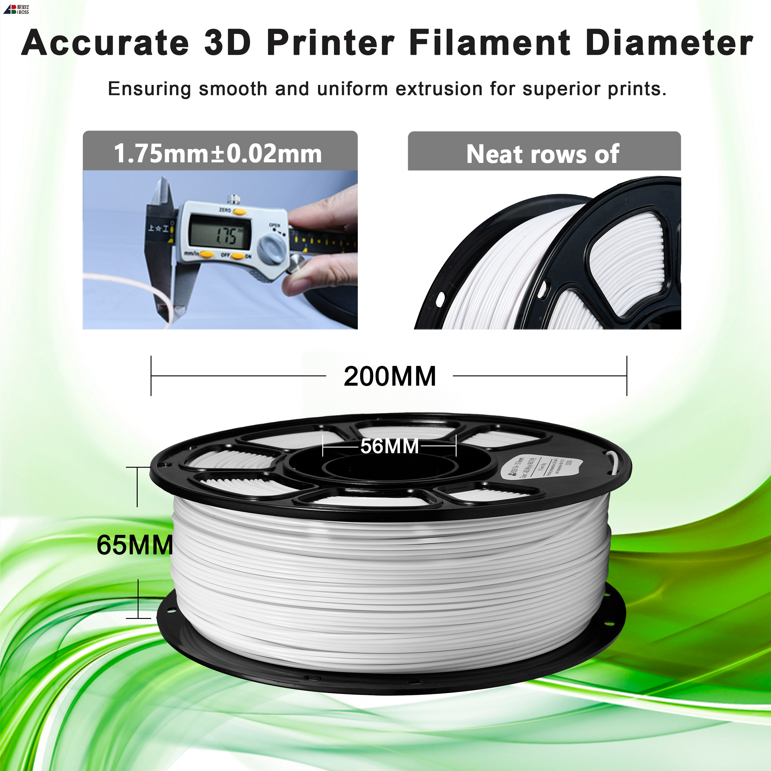 IBOSS 3D ABS 3d Printer Filament New Filament 3D Printer White/Balck ABS Filament 1.75mm 1KG