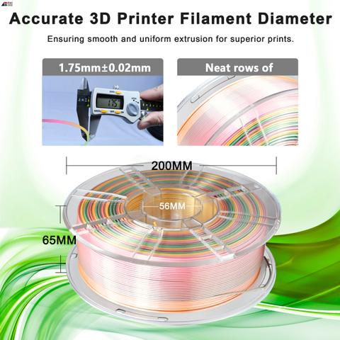IBOSS High Quality PLA+Silk Rainbow Color Material 3D Printing Filament PLA Filament
