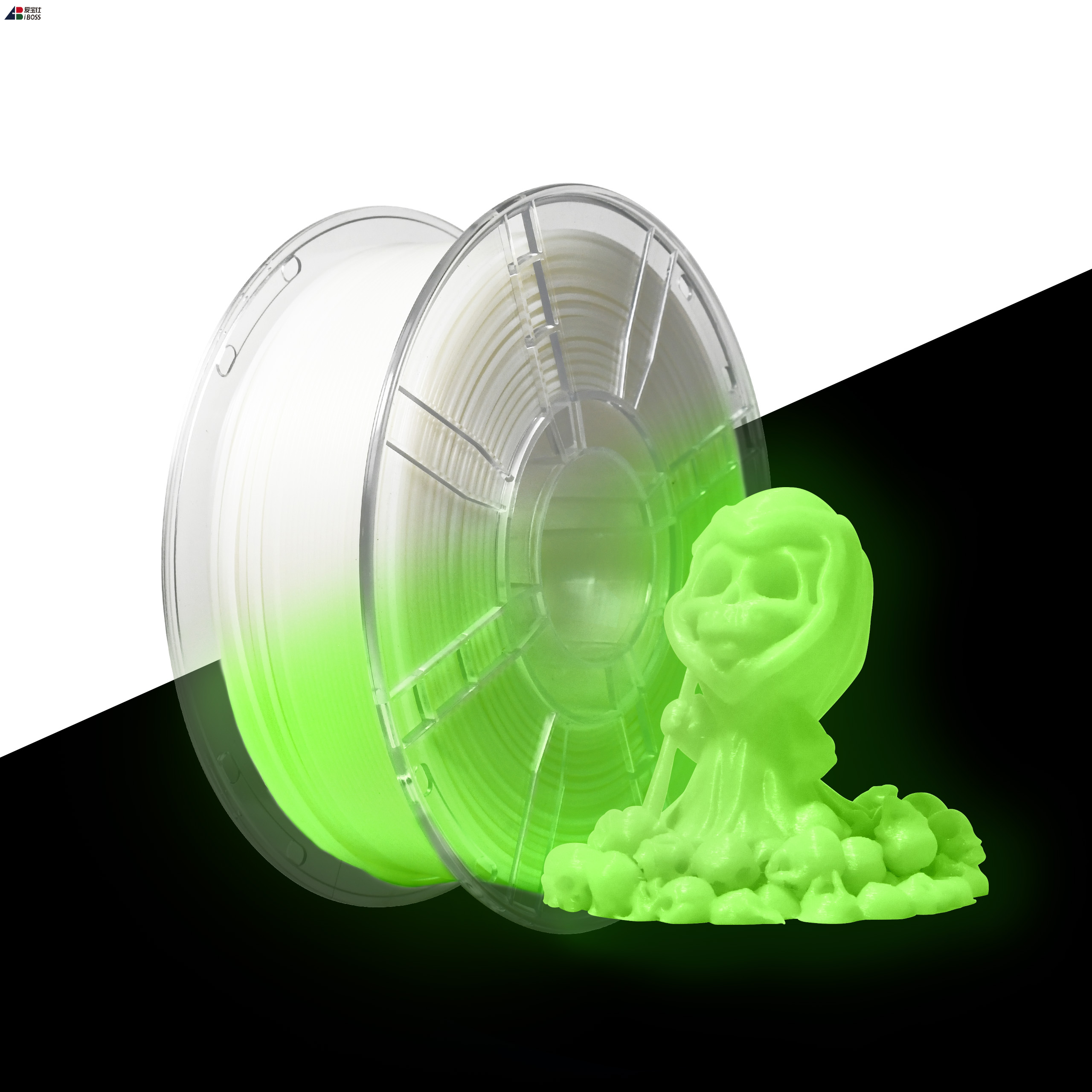 IBOSS High-quality 1.75mm 1kg Night Glow Green PLA Filament 3D Printing Filament 