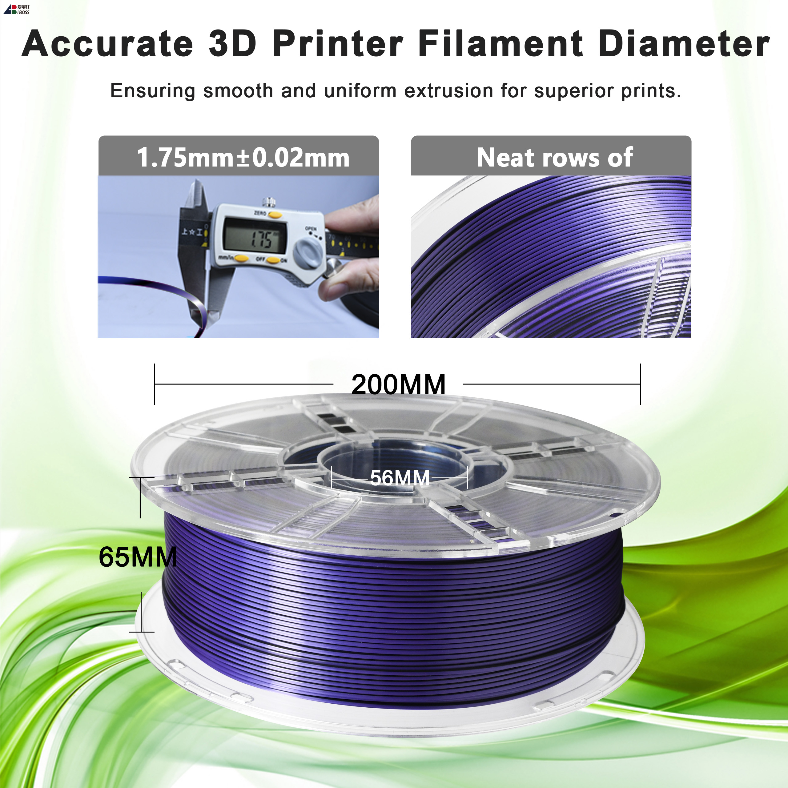 IBOSS 3d Printing Filament Silk Tri-color Blue Black Purple High Quality 3d Printing PLA Filament