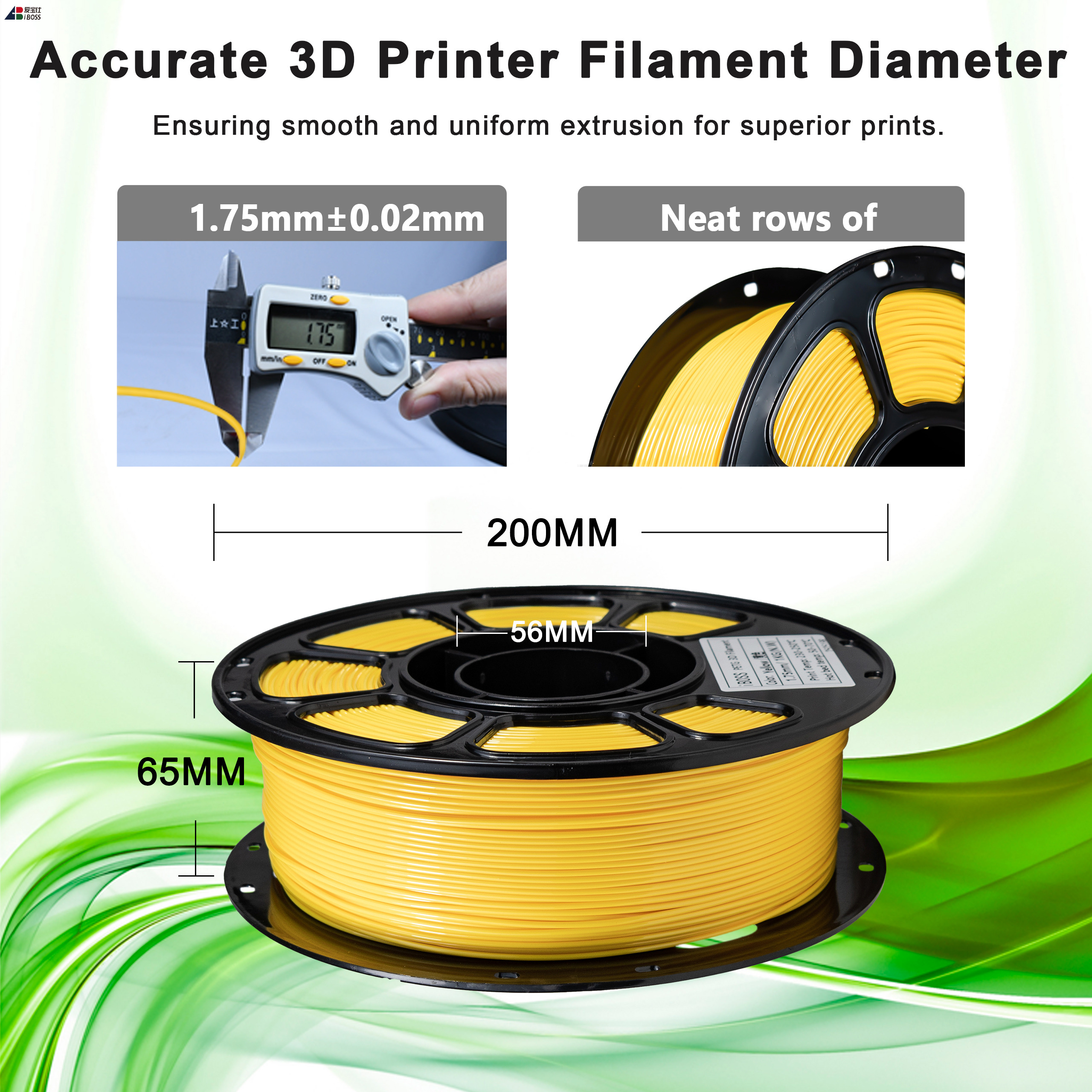  iBOSS PLA+ Yellow Filament 3D Printing Filament 1kg Printing 1.75mm