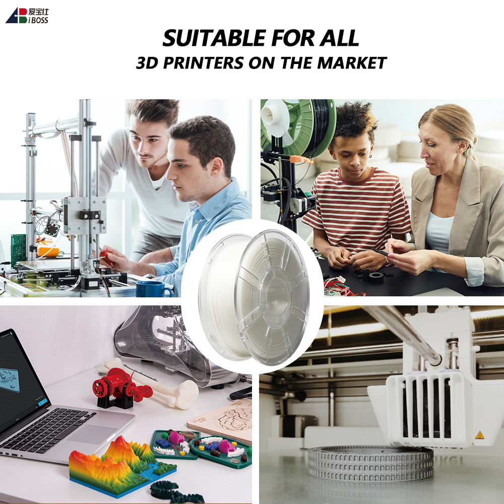 IBOSS 3D PLA Printer Filament, 1.75mm Glow White PLA+ Filament for 3D Printing, Best with UV Lamps, 1kg Spool , Dimensional Accuracy +/- 0.02 Mm