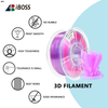 IBOSS 3d Printing Filament 1.75mm Transparent Gradient Dual Color Purple Blue 1000g PLA+ Filament