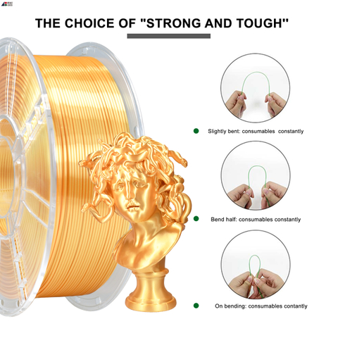 IBOSS Strong Resilience 1.75MM Iaght Gold 3D Printing Filament PLA+ Silk Color Filaments
