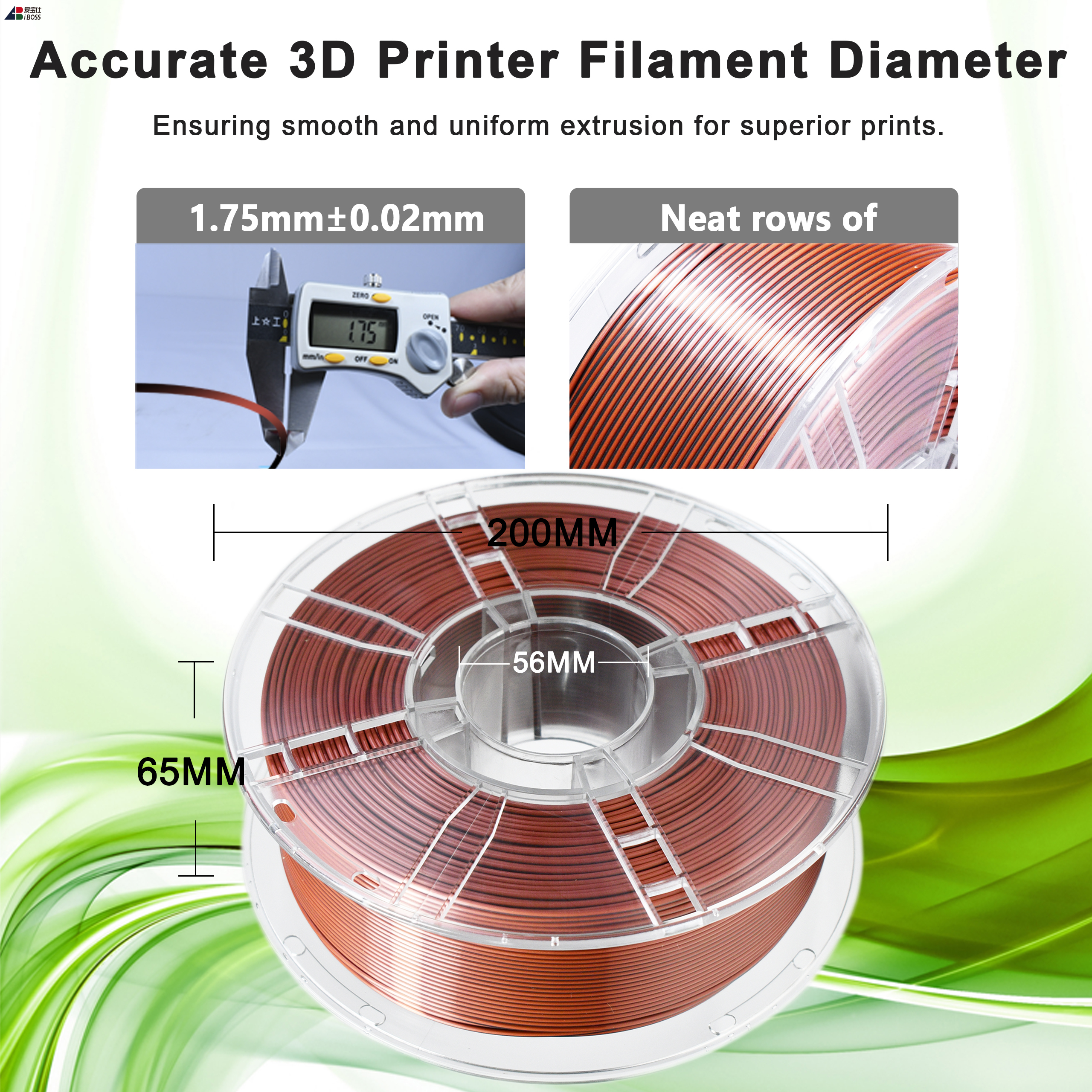 IBOSS PLA Filament 1.75mm Silk Black Red Copper 3d Printing Filament 1kg 