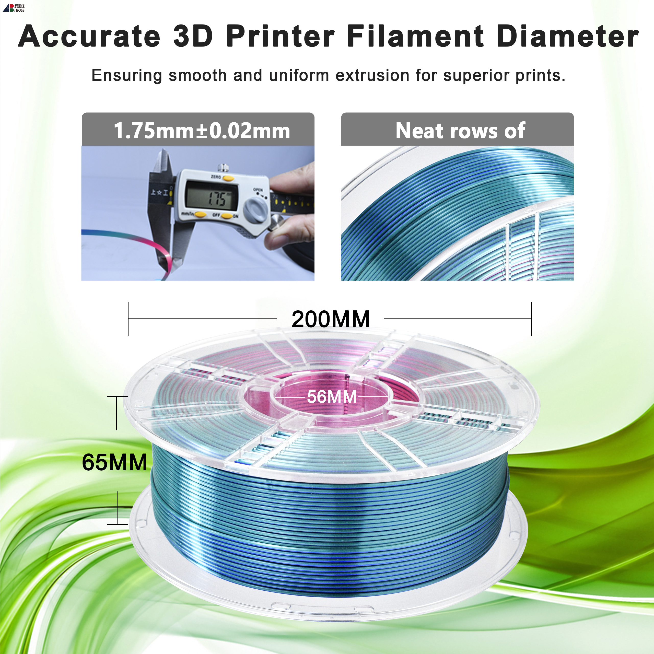 IBOSS Inquiry about Strong Toughness for 3D Printer Silk Red Blue Cyan PLA Filament