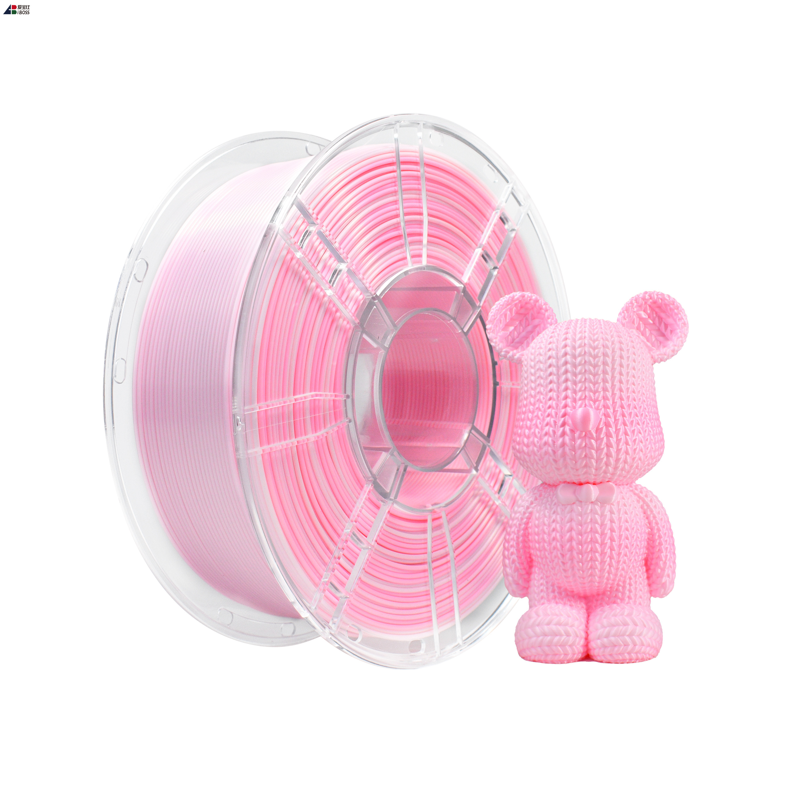 iBOSS 3D Printer Filament Gradient Dual color Pink White 100% Without Bubble 1.75MM PLA+ Filament