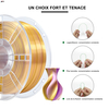 IBOSS No Color Bleeding Silk PLA Purple Gold Dual Color Filament 1.75MM 3D Printing Filament