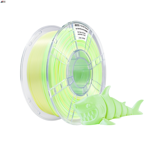 IBOSS PLA+ 3D Printer Filament 1.75mm Gradient Color Yellow Green White Multicolor PLA+ Filament 1kg /Spool for FDM 3D Printers