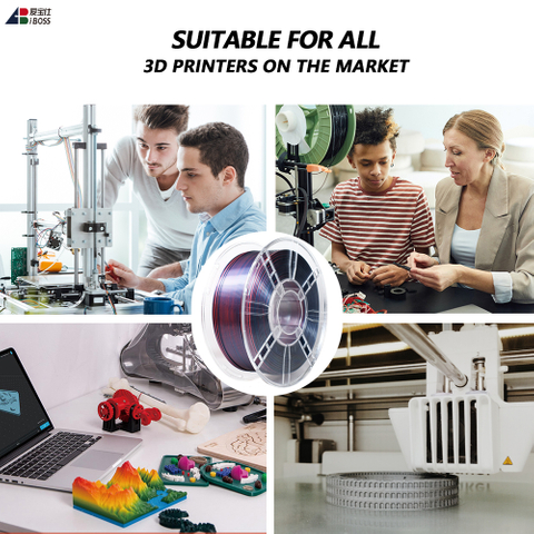 IBOSS PLA Filament 1.75mm Silk Black Purple Red 3d Printing Filament 1kg 