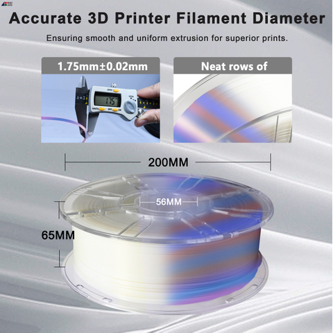  IBOSS 3D Printing material 1.75mm Noctilucent Rainbow PLA Filament 3d printed