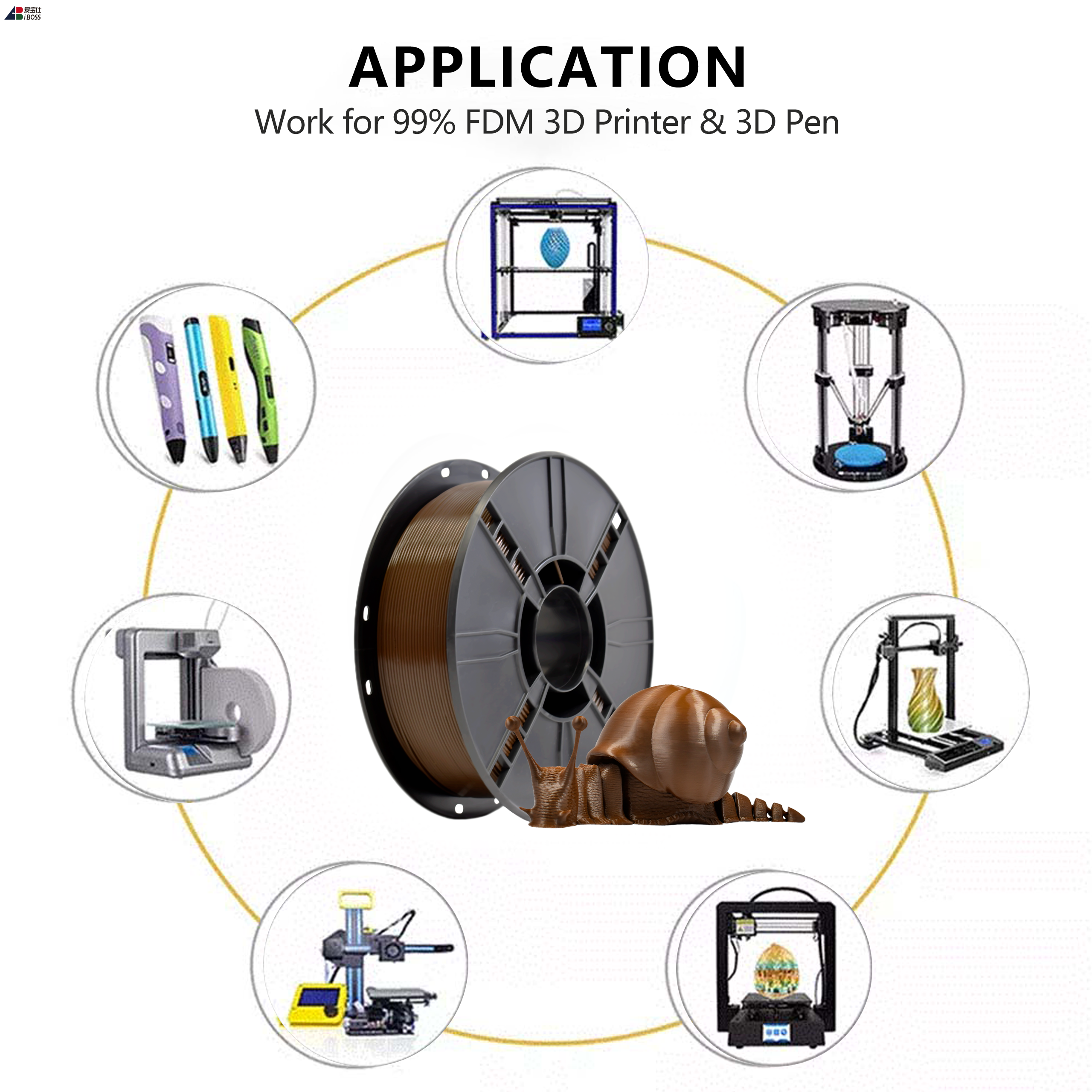 Iboss High Strength 3D Printing Filament PLA Plus Terra Brown Filament 1kg 3D Printing High - Precision Printing