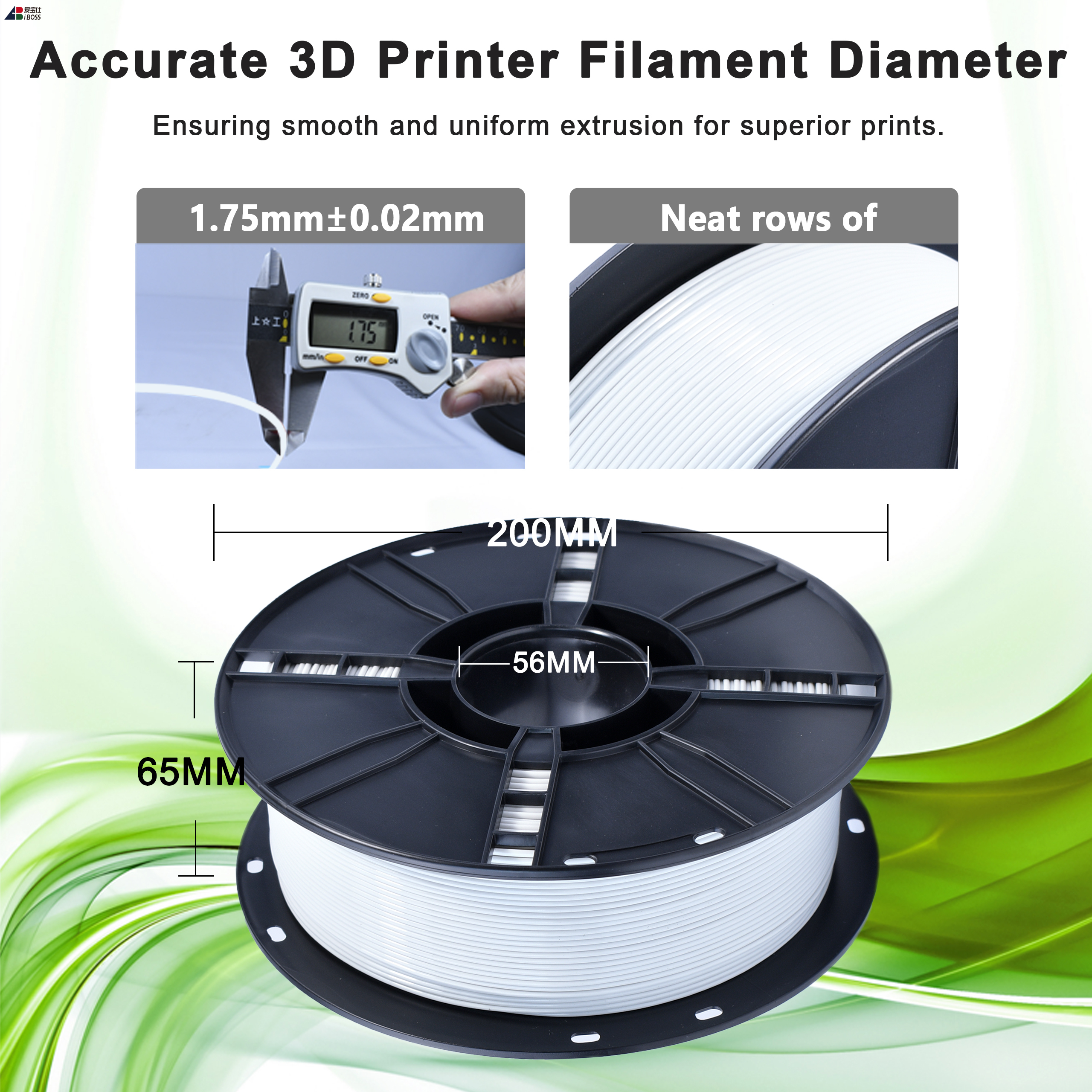 IBOSS Supply High Quality PETG Gray White Toughness Enhanced 3D Printer Filament