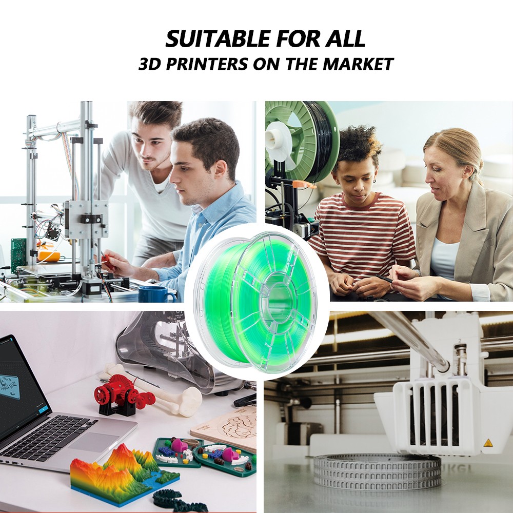 IBOSS PLA+ Gradient Color Filament Transparent Dual Color Blue Green 3d Printing T Filament 1.75mm 1kg 