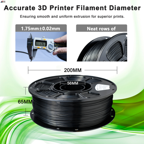 1.75mm /2.85mm High-Strength ABS Filament 1kg Black 3d Printing Filament Suitable for All 3D Printers