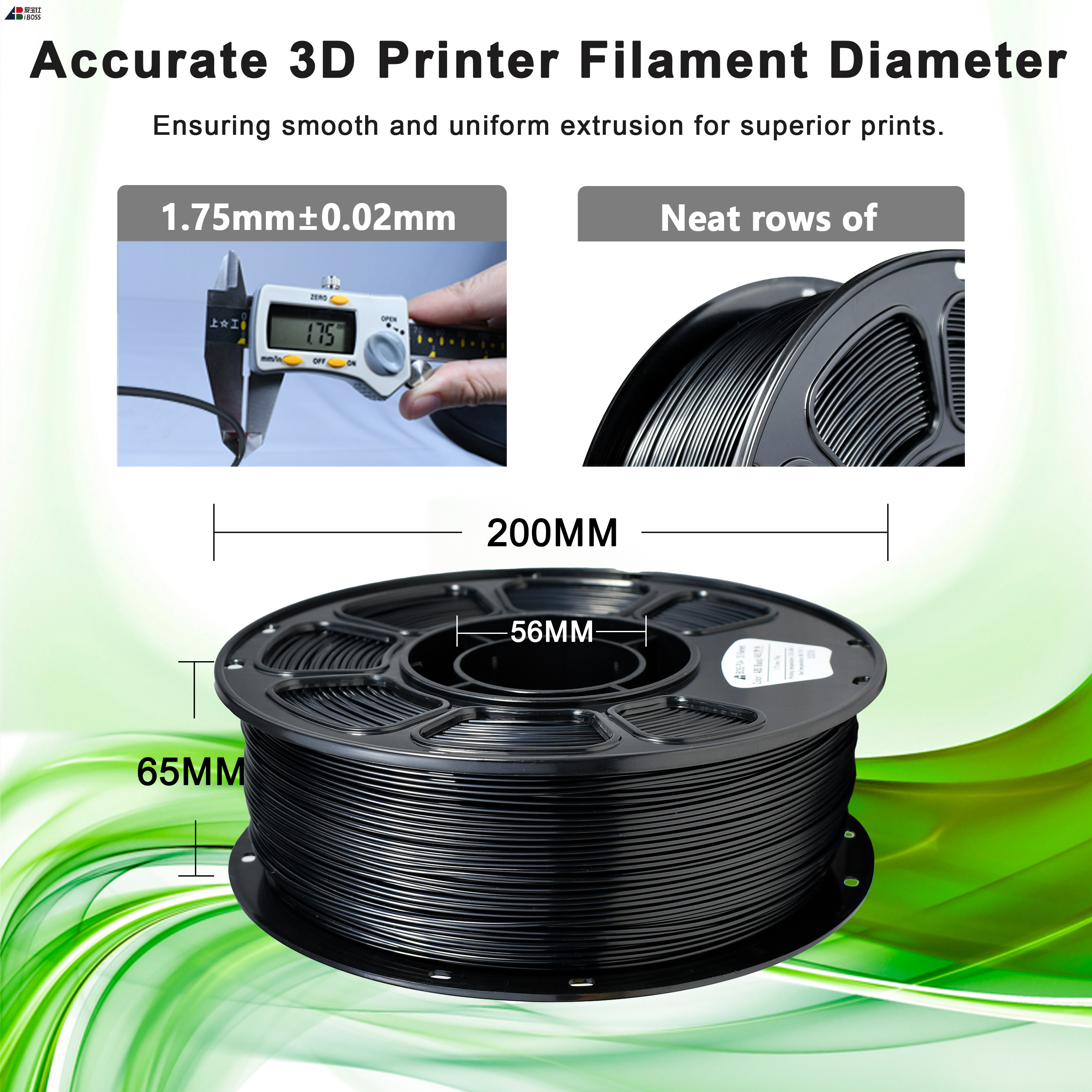 1.75mm /2.85mm High-Strength ABS Filament 1kg Black 3d Printing Filament Suitable for All 3D Printers