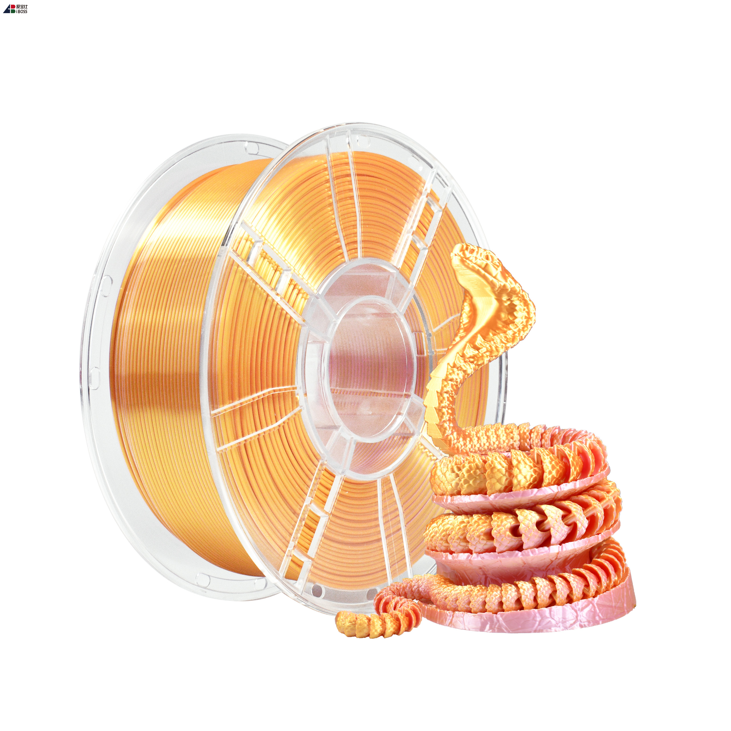 IBOSS 3D Printer Filament 1.75mm Silk Dual Color Pink Gold 1kg PLA Silk Filament 
