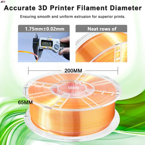 IBOSS 3D Printer Filament 1.75mm Silk Dual Color Pink Gold 1kg PLA Silk Filament 