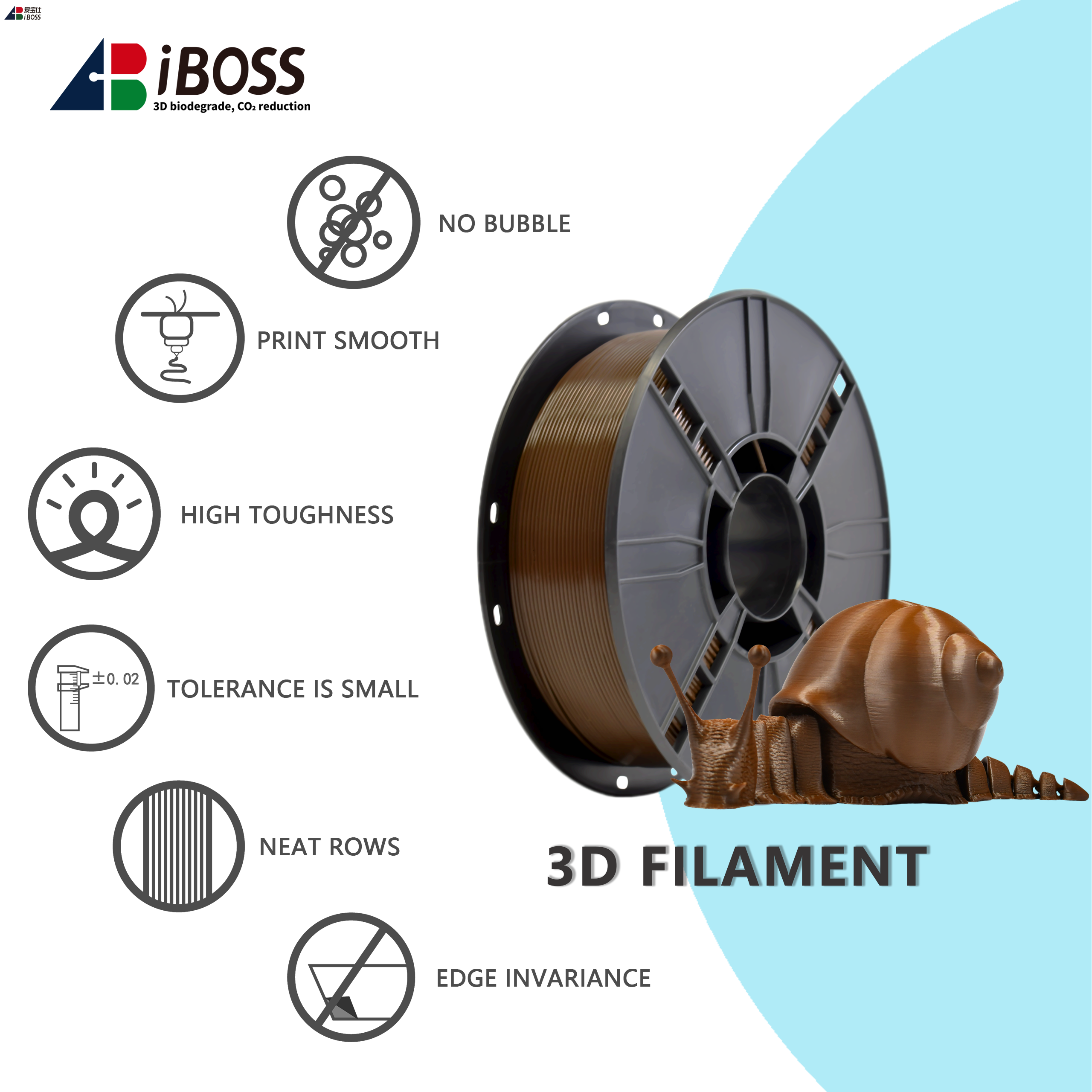Iboss High Strength 3D Printing Filament PLA Plus Terra Brown Filament 1kg 3D Printing High - Precision Printing
