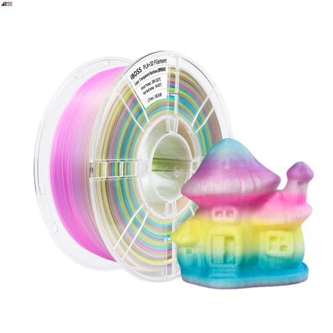 IBOSS PLA+ Filament 1.75mm, 3D Printer Filament Transparent Rainbow Filament , Dimensional Accuracy +/- 0.03 mm, 3D Printing Filament, 1KG/Spool