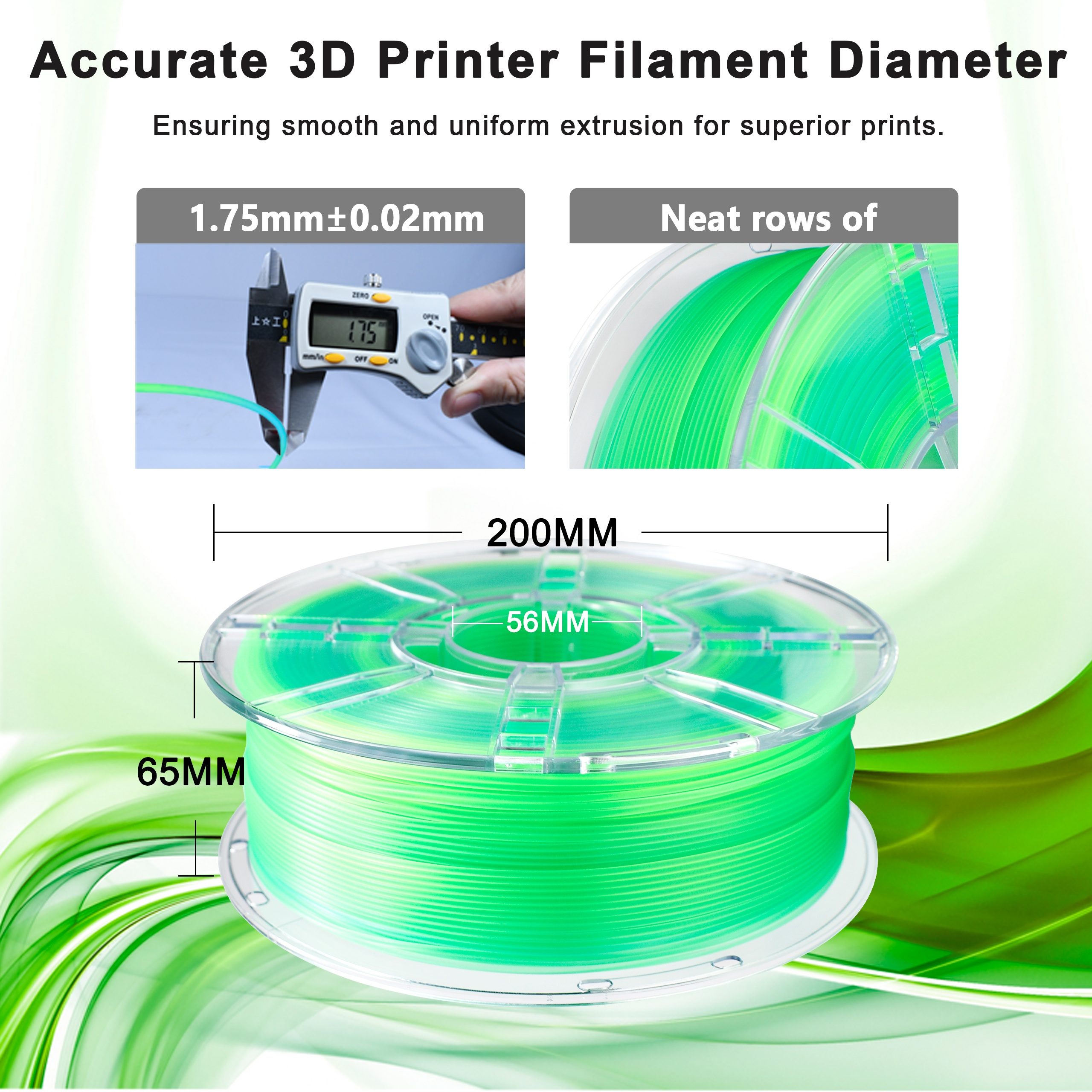 IBOSS PLA+ Gradient Color Filament Transparent Dual Color Blue Green 3d Printing T Filament 1.75mm 1kg 