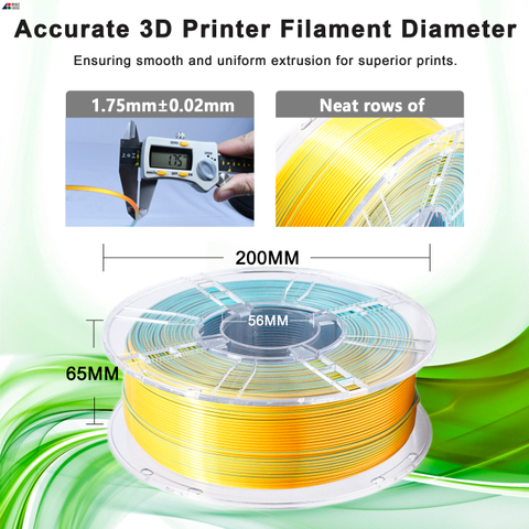 IBOSS PLA High Quality 3D Printer Filament Silk Gemstone Green Orange Red Gold