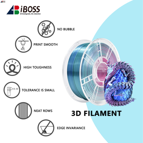 IBOSS Inquiry about Strong Toughness for 3D Printer Silk Red Blue Cyan PLA Filament