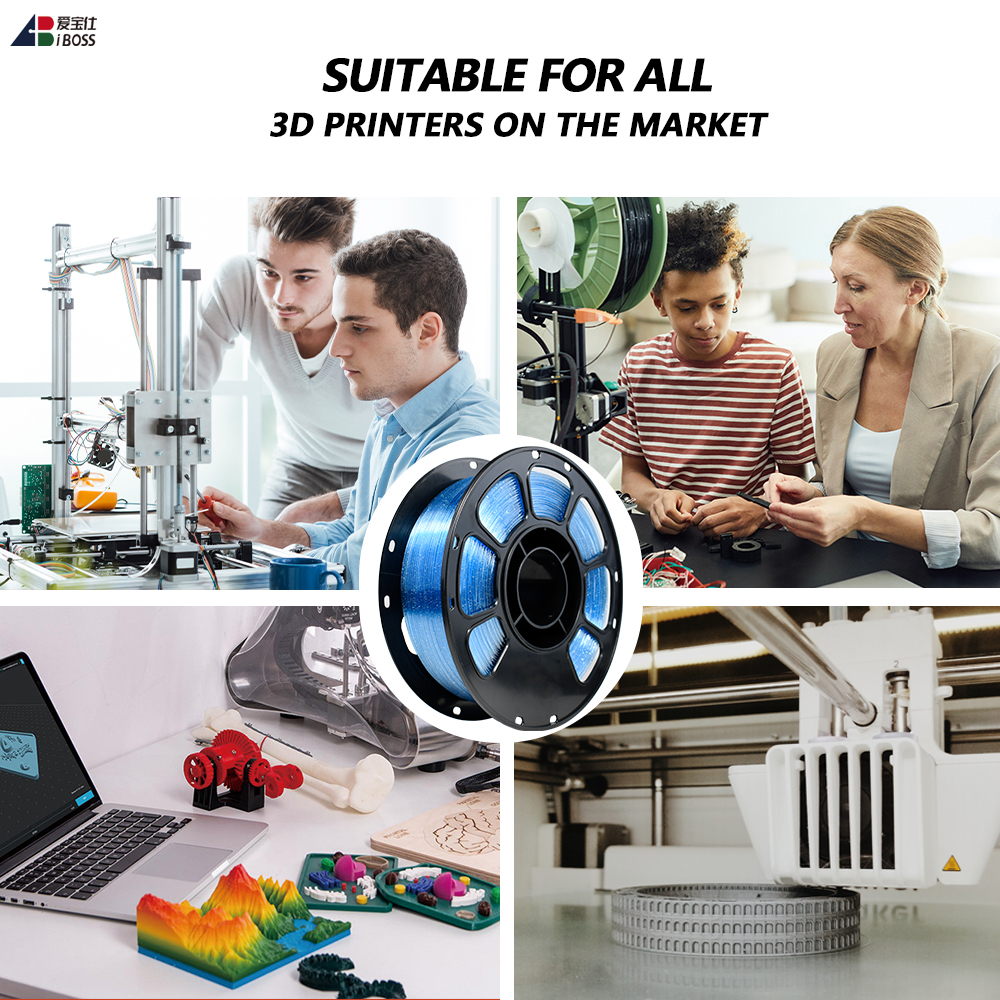 IBOSS 3d Printing Filament Flash Point Sky Blue Color PETG Filament 3D Printer Filament 1.75mm 1kg