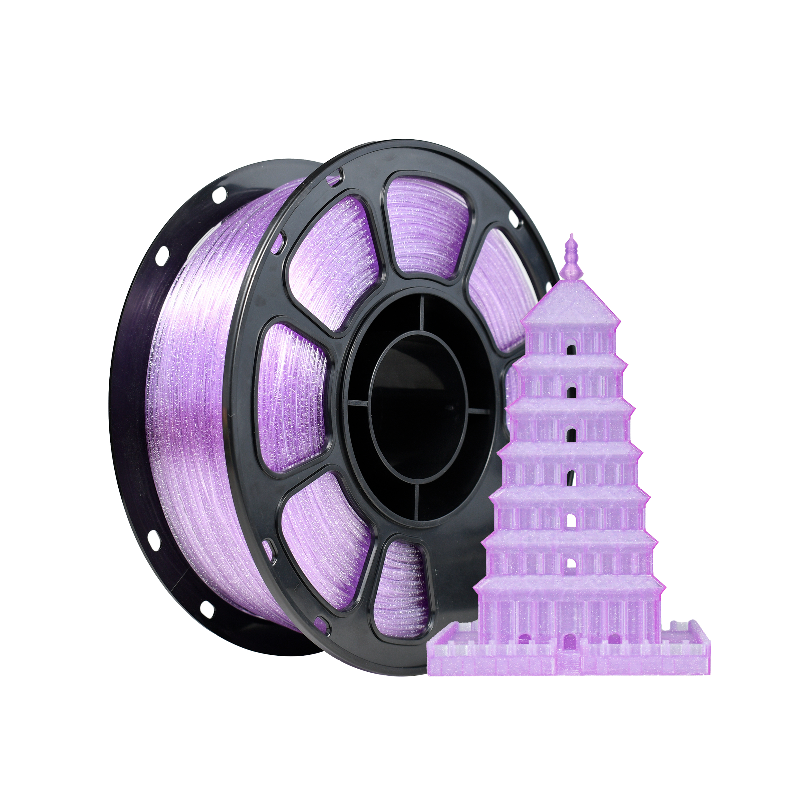 iBOSS High Strength 3D Printing Filament 1.75mm Glitter Purple PLA+ Filament FDM Forming Technology