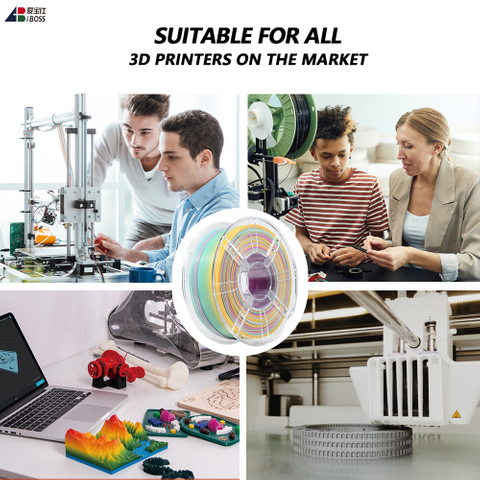 Iboss High Quality 1.75mm Morandi Rainbow 3D Filament 1kg PLA+ Filament Decorative Rainbow 3D Printing Filament