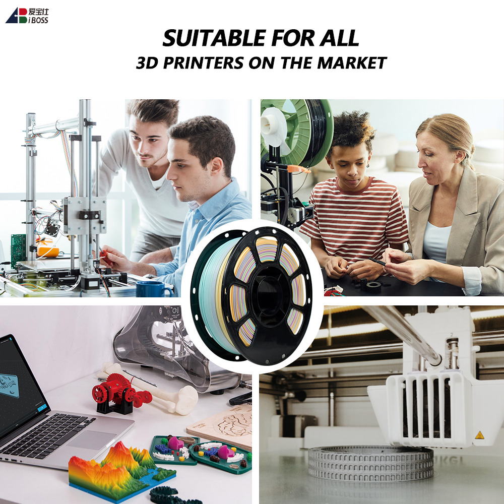 IBOSS 1.75mm PLA+ Filament 3D Printer 1kg Matte marshmallows Rainbow 1.75mm 1000g 3d Printing Filament
