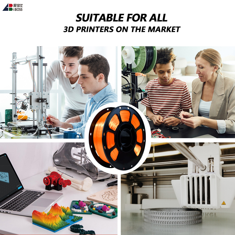 Iboss Silk Orange High Quality 1kg 3D Printer Filament Toughness Enhanced PLA Plus 1.75mm Filament