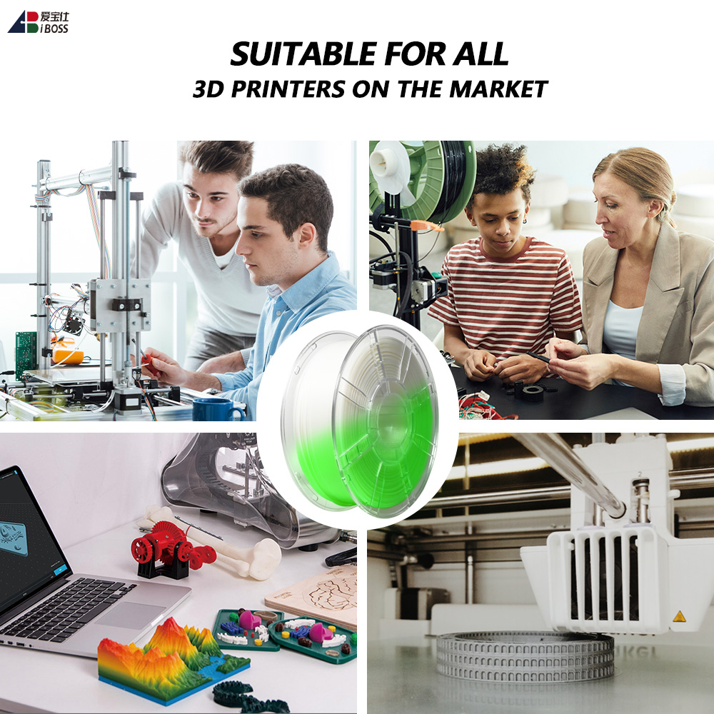 IBOSS High-quality 1.75mm 1kg Night Glow Green PLA Filament 3D Printing Filament 