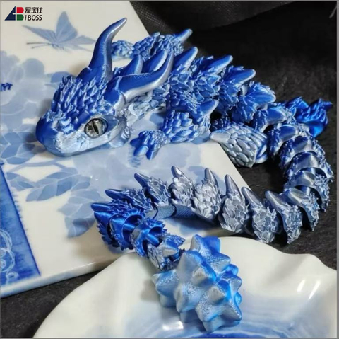 IBOSS Wholesale 3D Printed Finished Products And Customized Printing Services for Blue Silver Dragons