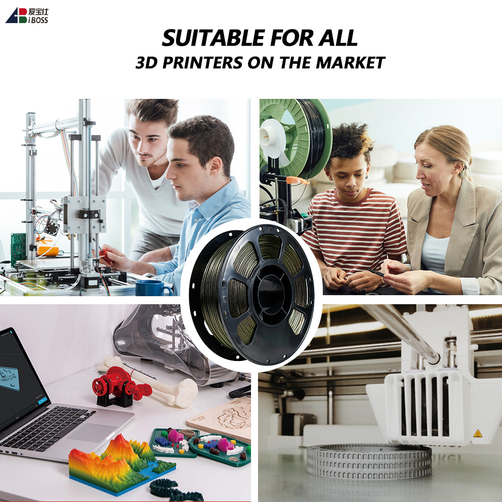 Iboss High Strength 1kg/spool Change Color Filament PLA+ Chameleon Star Gold 3d Printing Filament 1.75mm Easy to Print