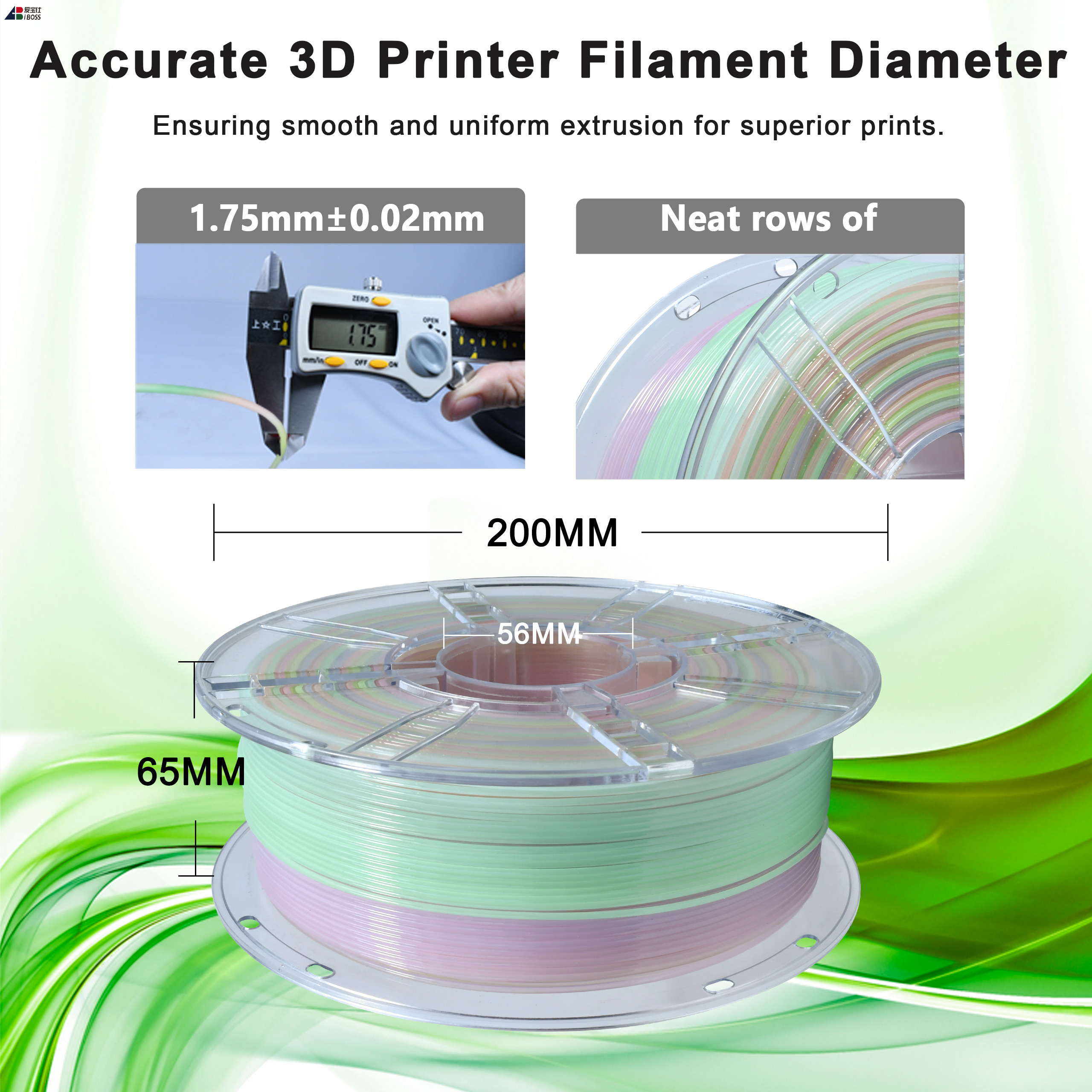 1.75mm PETG Filament 1kg/Spool Rainbow Filament 3d Printing Filament Suitable for Bambu 3D Printer