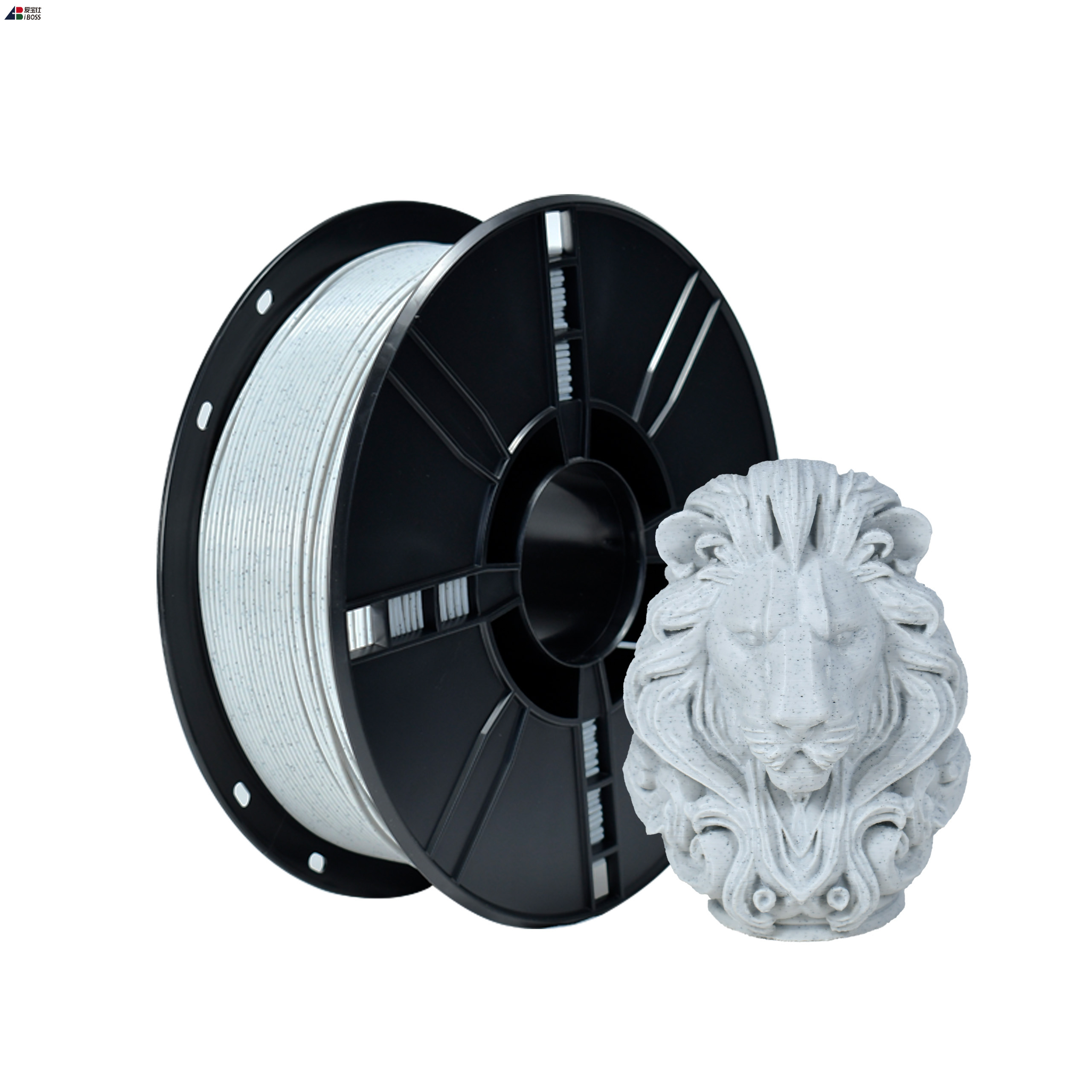 IBOSS PLA+ 1Kg Simulated Marble Filament, Marble Gray 3D Printing Filament PLA Pro Is More Durable 3D Printer