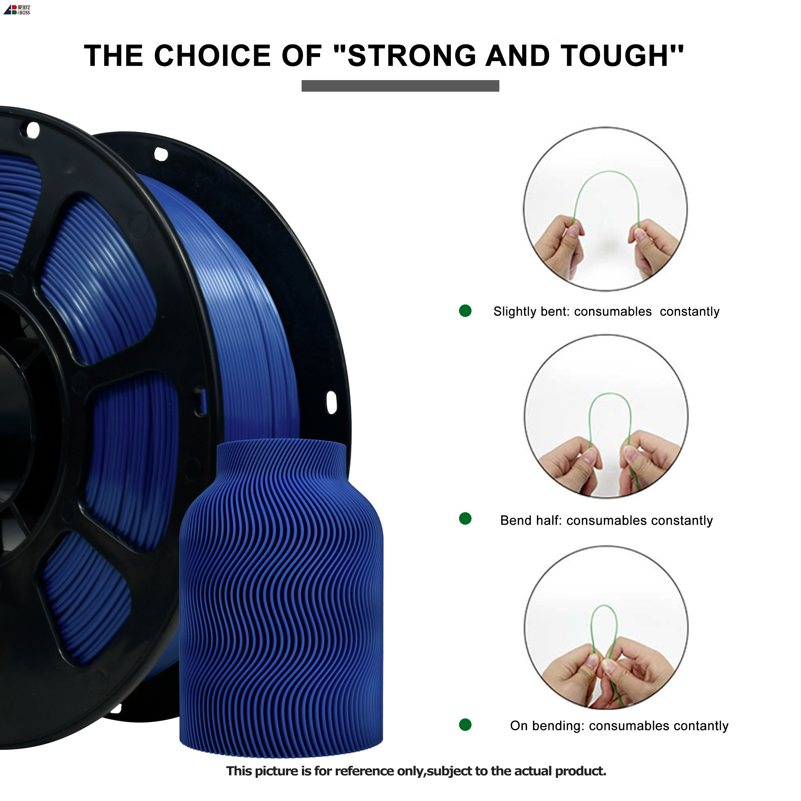 Iboss High Strength 3D Printing Filament PLA+ Royal Blue Filament 1kg 3D Printing High - Precision Printing
