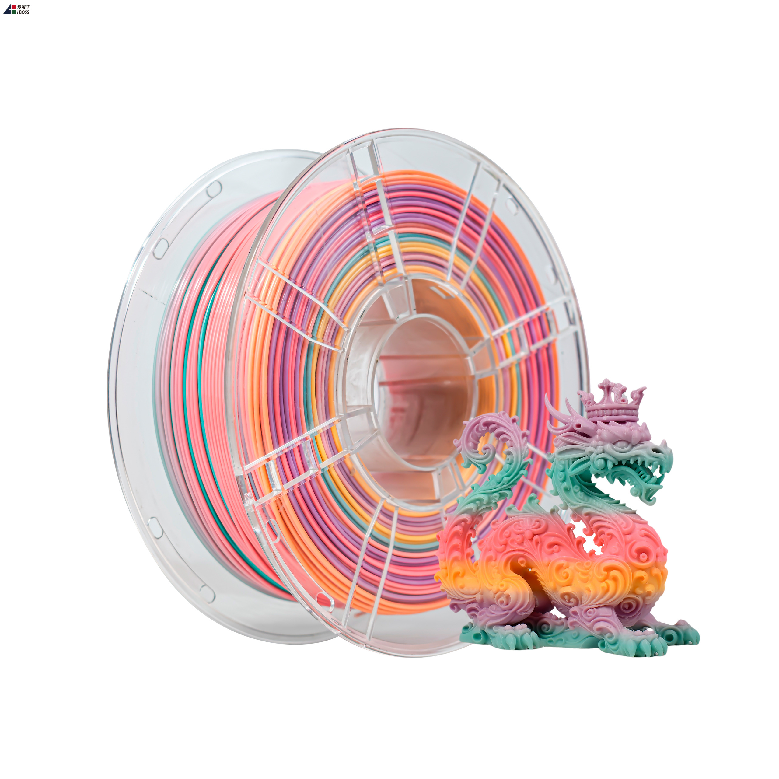 Iboss PETG Filament Toughness Enhanced Candy Rainbow Color 1.75mm 3D Printer Filament