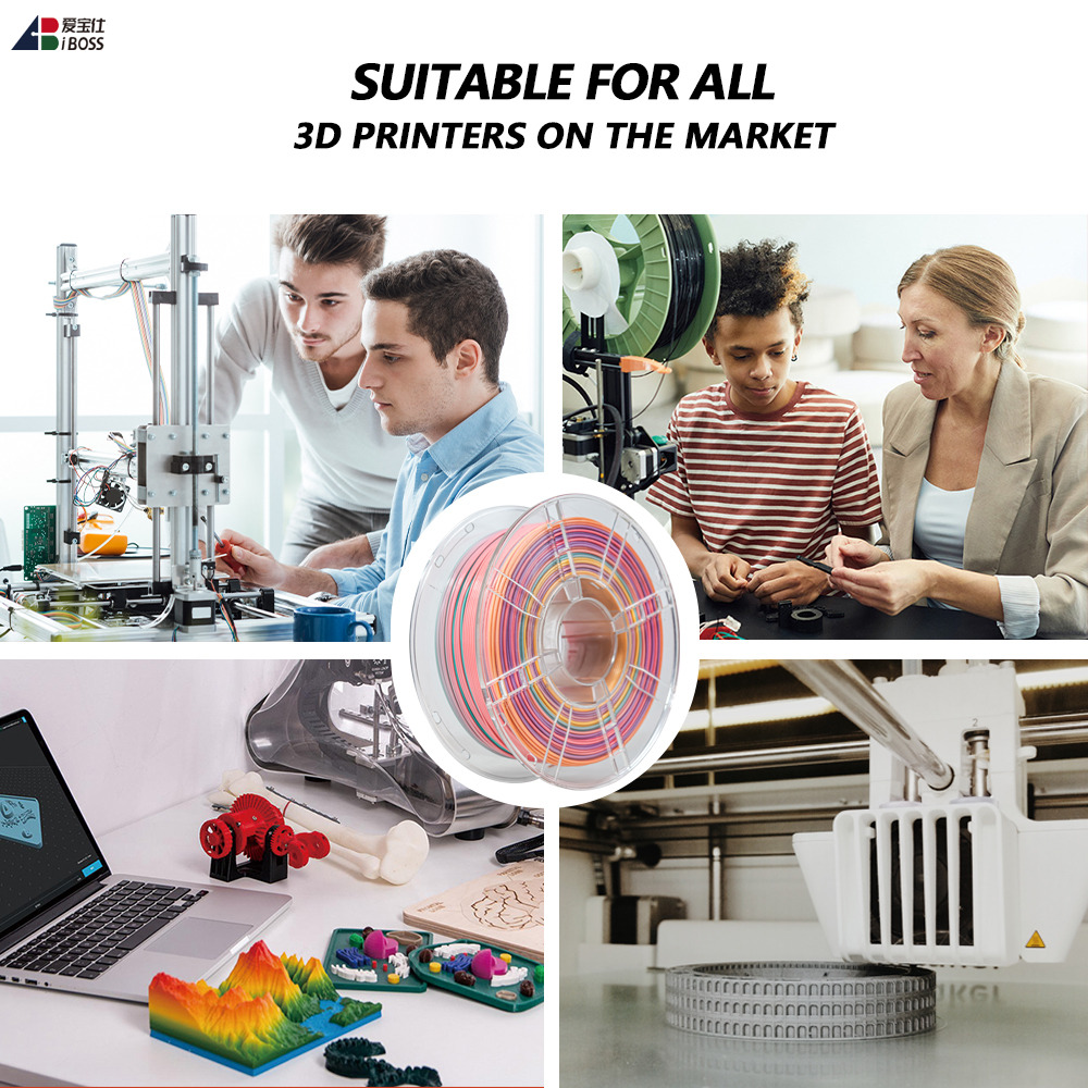 Iboss PETG Filament Toughness Enhanced Candy Rainbow Color 1.75mm 3D Printer Filament