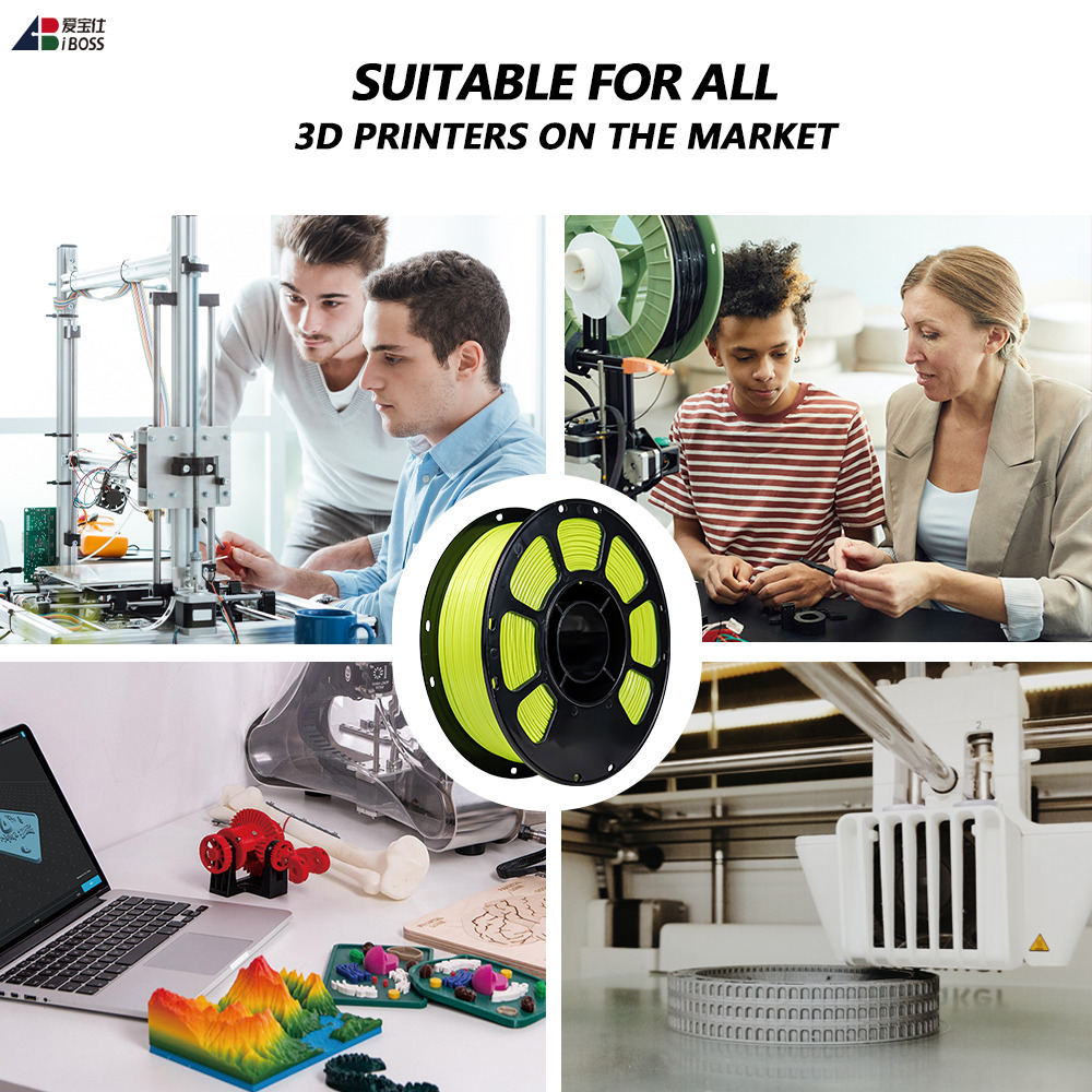 IBOSS Wholesales High-quality Filament 1kg Apple Green 3D Printing Material 1.75mm PLA+filament 3D Printer Filament