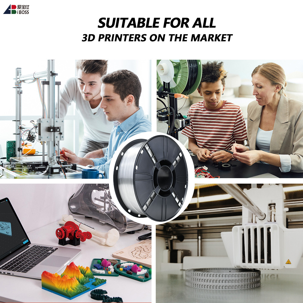 Iboss Factory Direct 1kg PETG Filament 1.75mm PETG Transparent Color FDM 3D Printer Filament