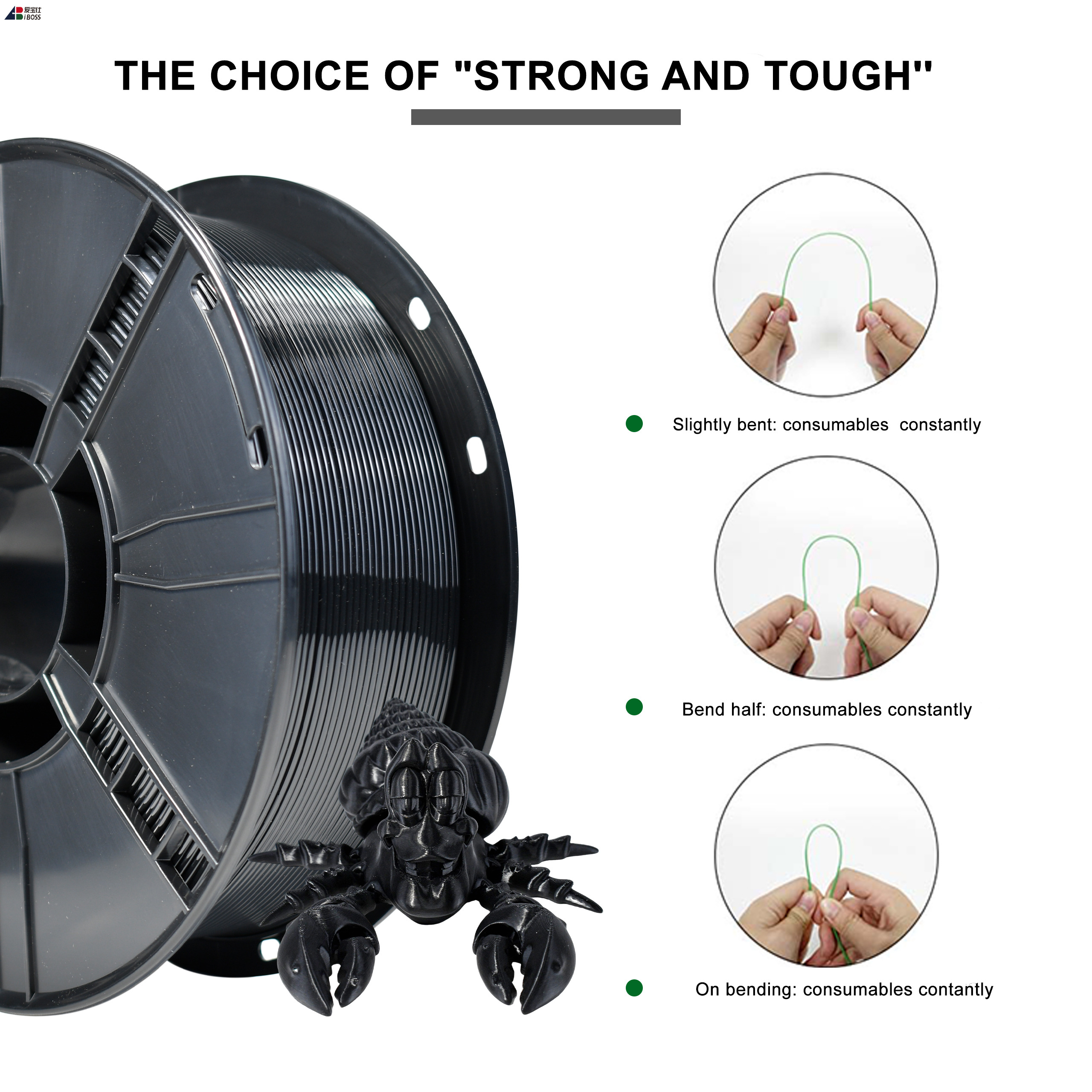 1.75mm PETG Black 3d Printing Filament Dimensional Accuracy ±0.02mm PETG Fialemnt